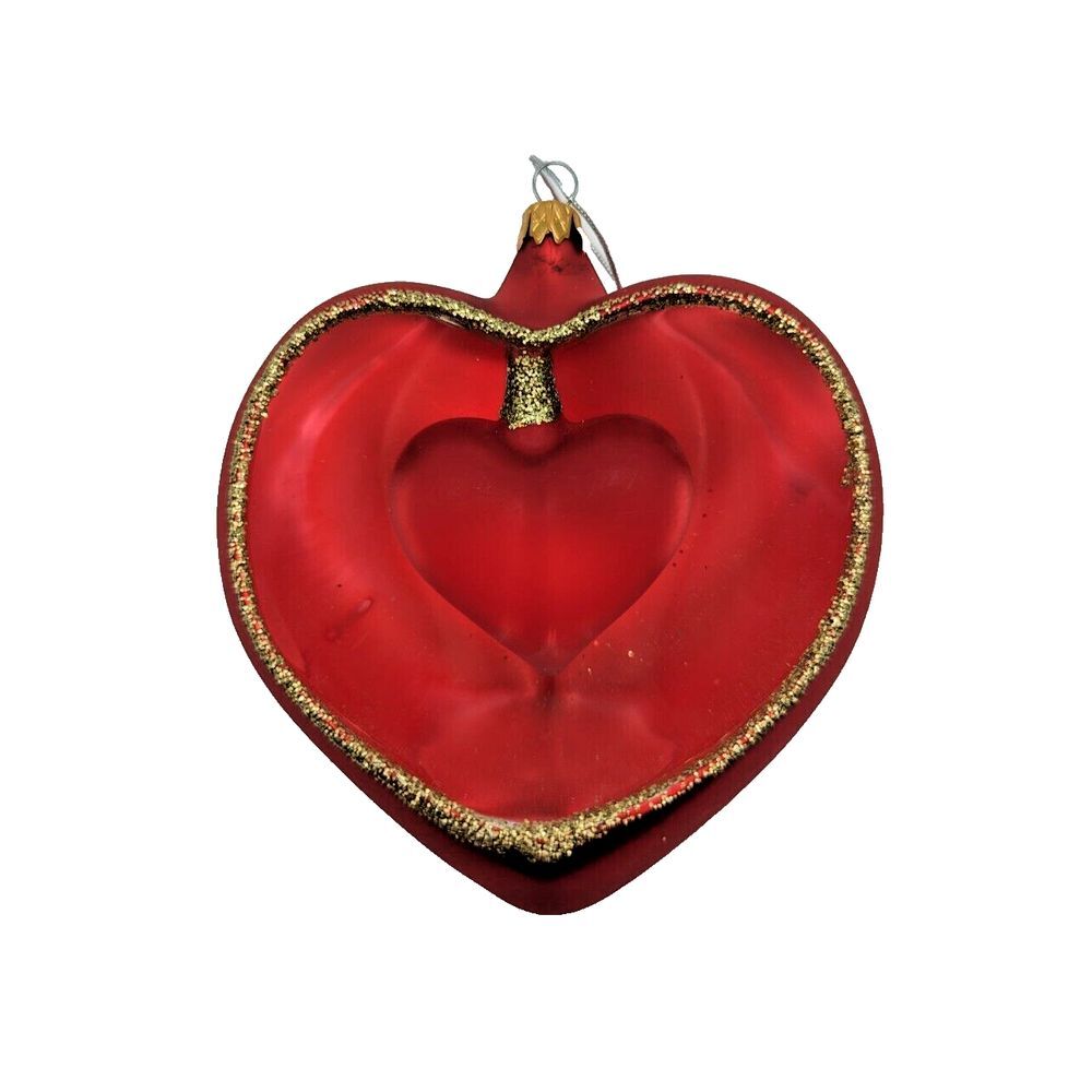 Kurt Adler Double‎ Heart Glass Ornament
